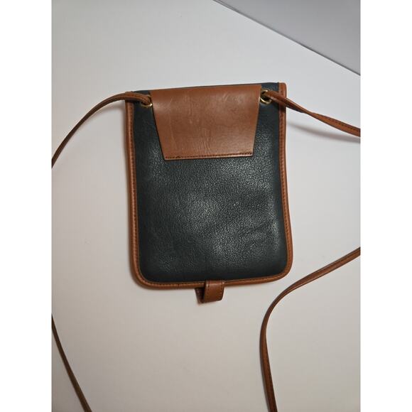 Bugatti Saddle Blue & Brown Leather Crossbody Purse Snap Latch Zip Travel 6x7.5" - Picture 7 of 12